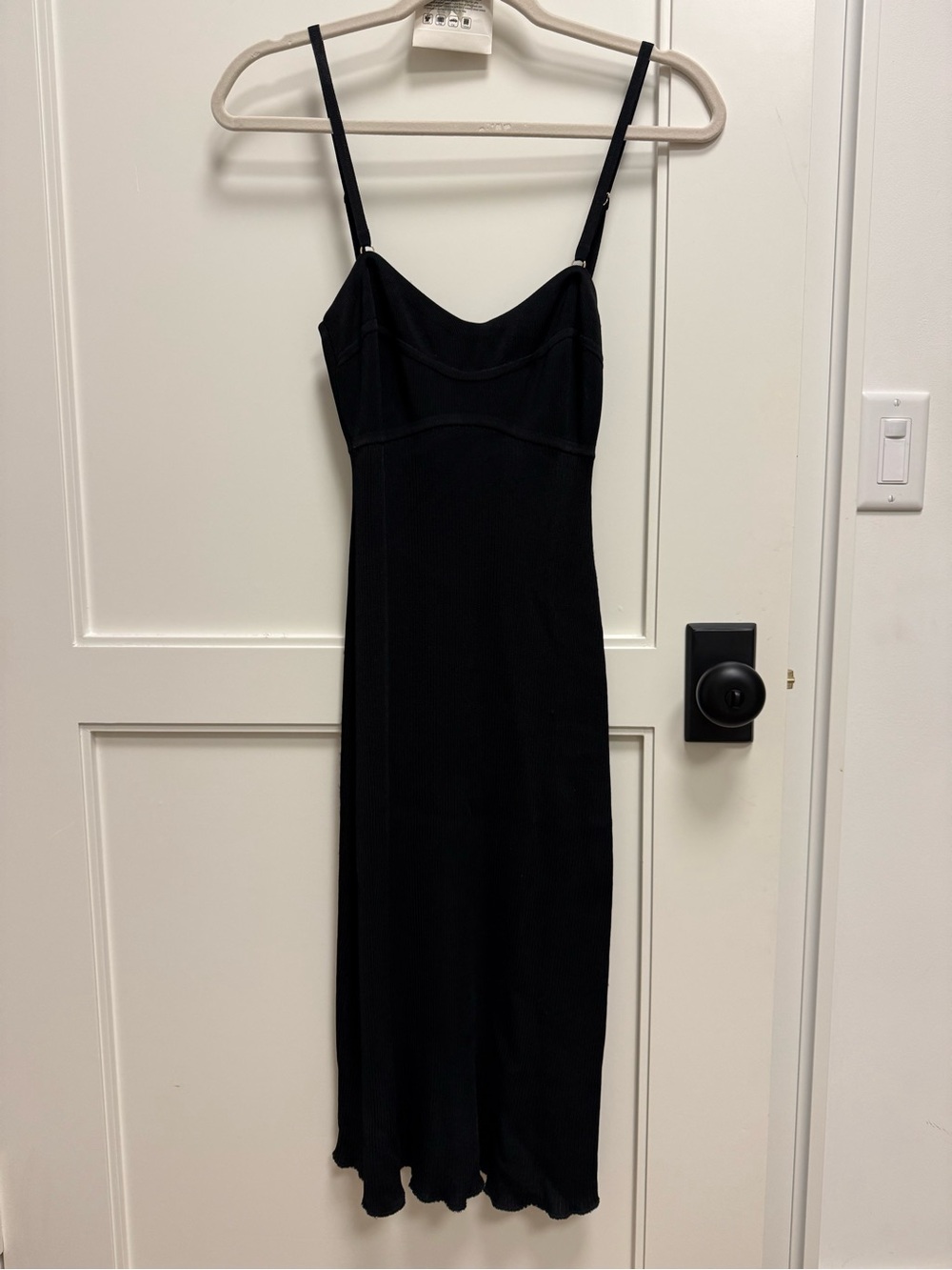 Zimmerman Black Slip Midi Dress with Adjustable Straps